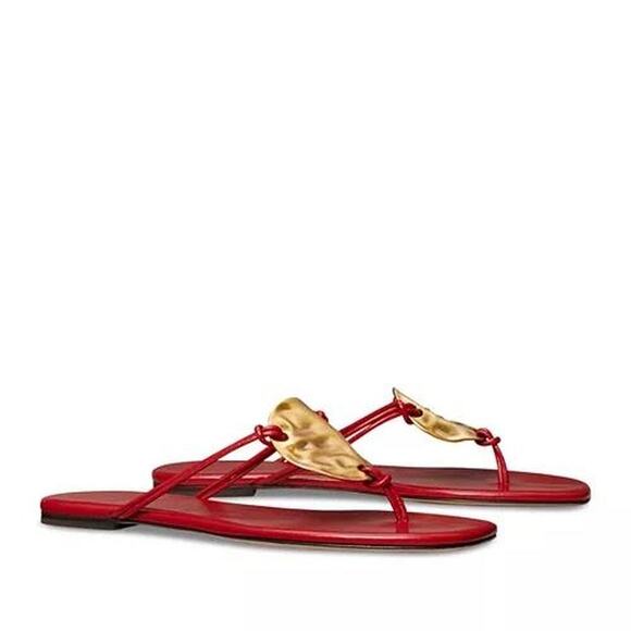 Red and Gold Patos Sandals - Picture 2 of 5
